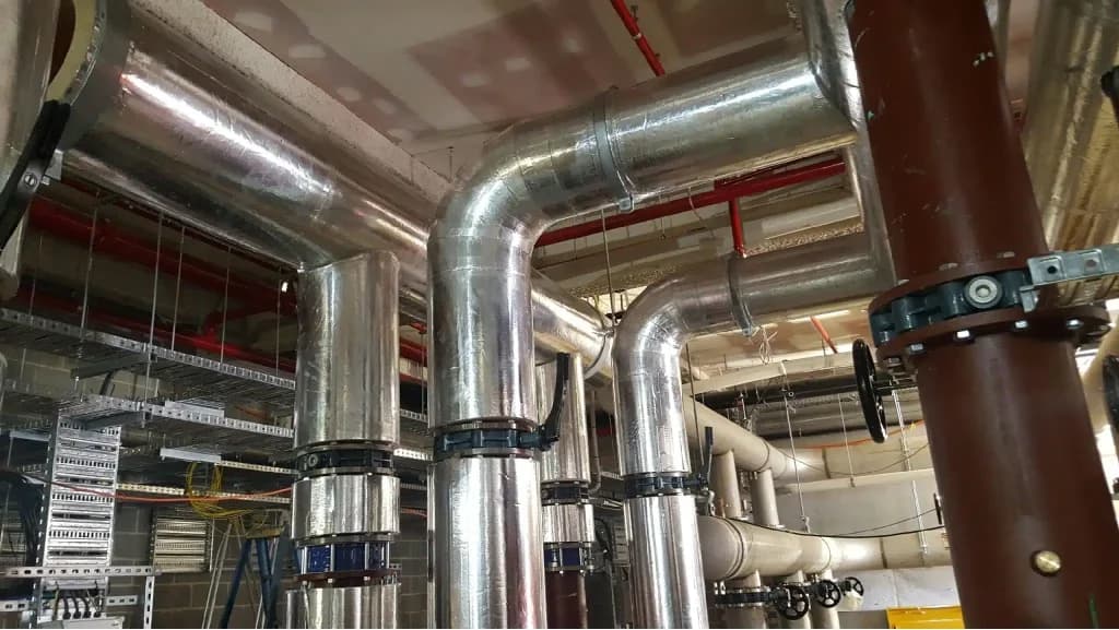 EPS pipe insulation support at Crown Casino Plantroom