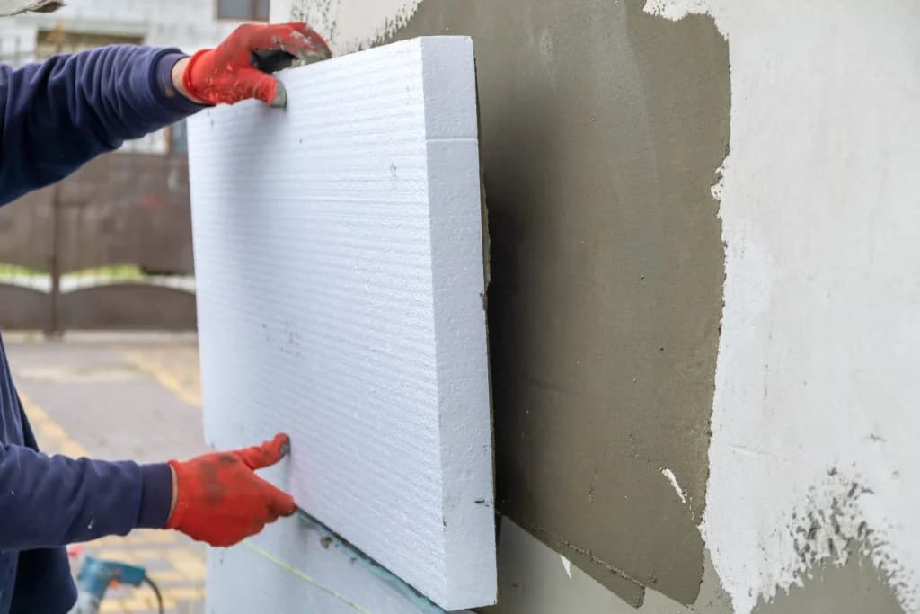 EPS insulation sheet on a wall cladding project